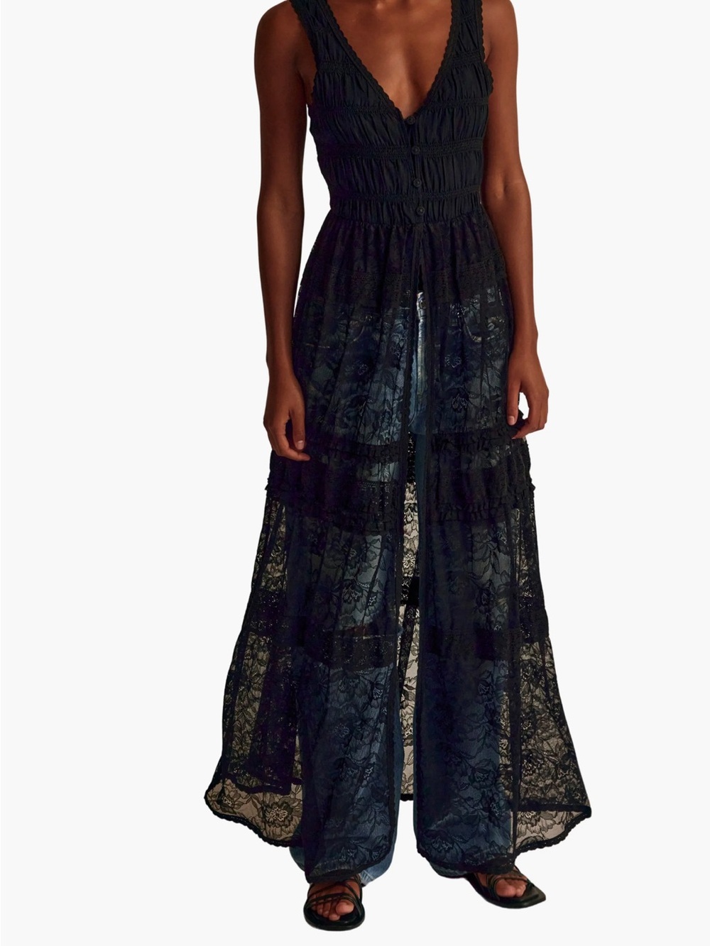 Free People sweet saloon sleeves maxi bodysuit NWOT